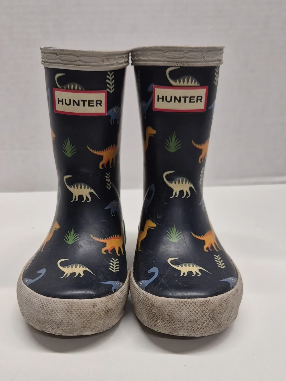 Hunter Kids Rain Boots Tall Boots Slip On Dinosaurs Waterproof Childrens Blue 7